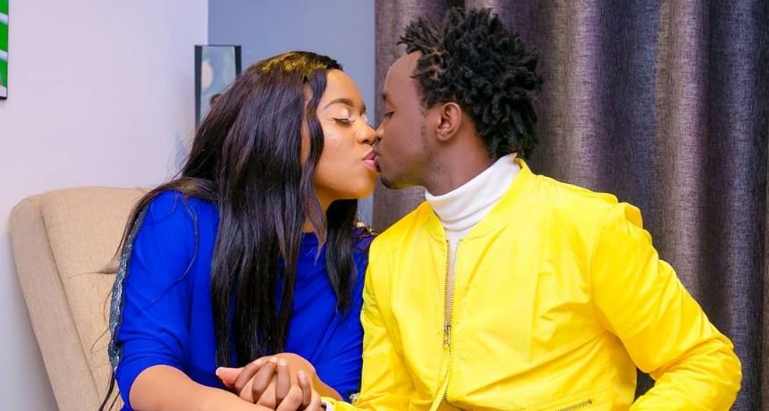 bahati kissing his wife diana marua